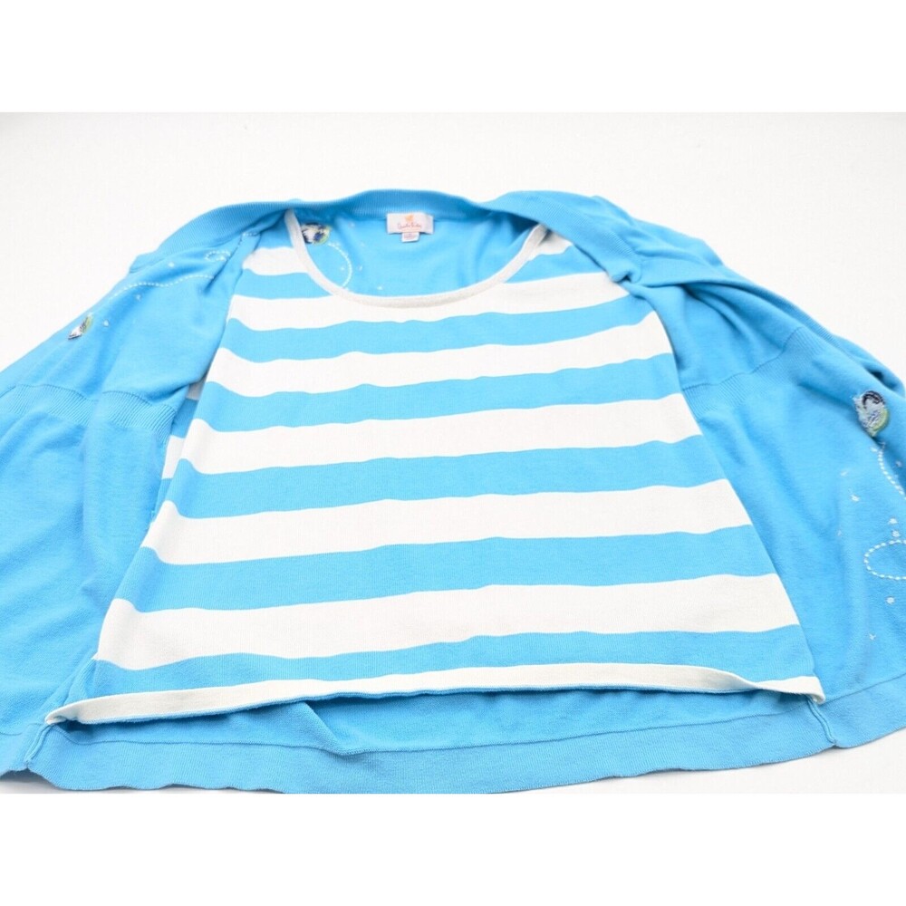 Blue Embroidered Women's Cardigan Sweater - Picture 7 of 9